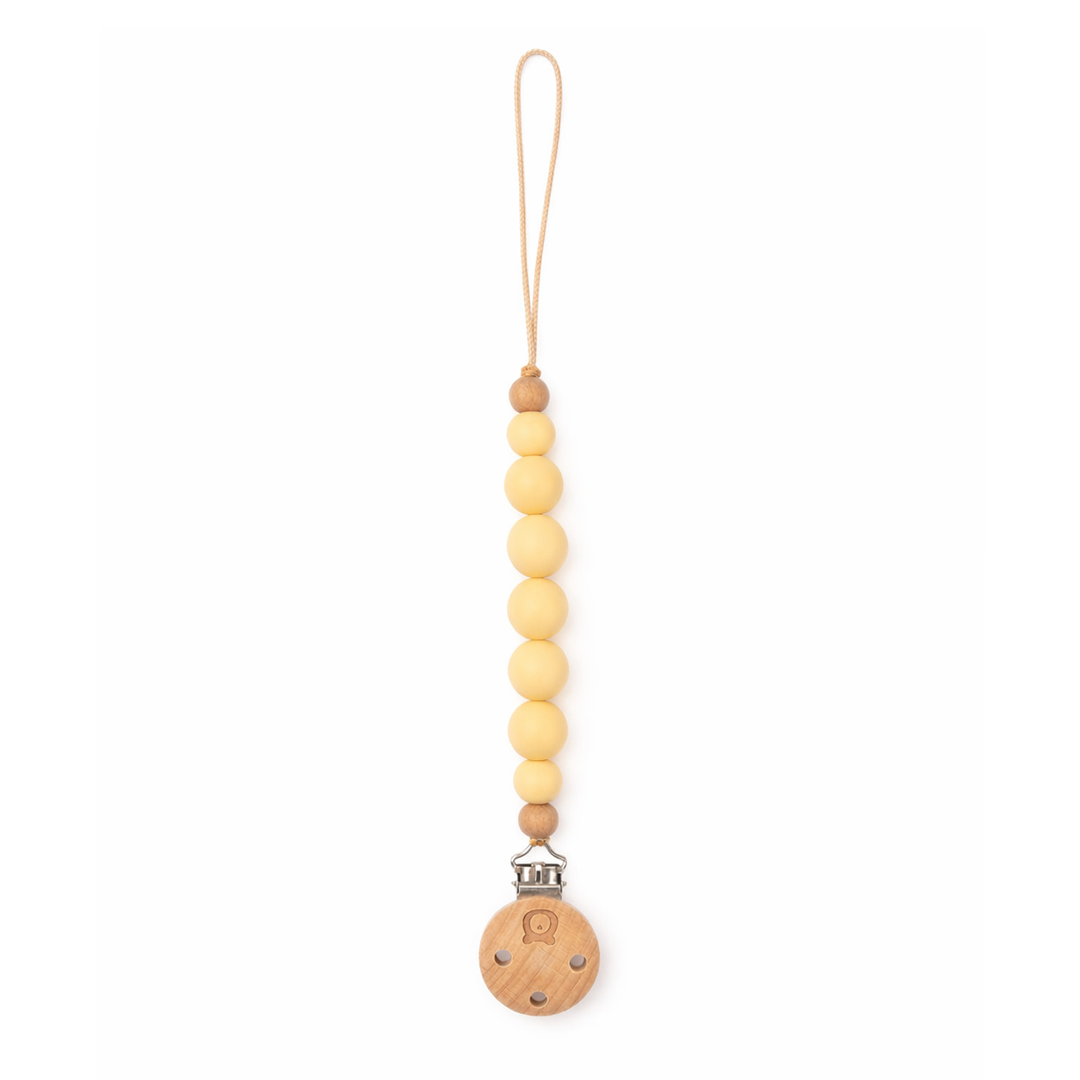 JBØRN Pacifier Clip Pale Daffodil No - Personalisable Baby Products Sold and Personalised by JustBørn