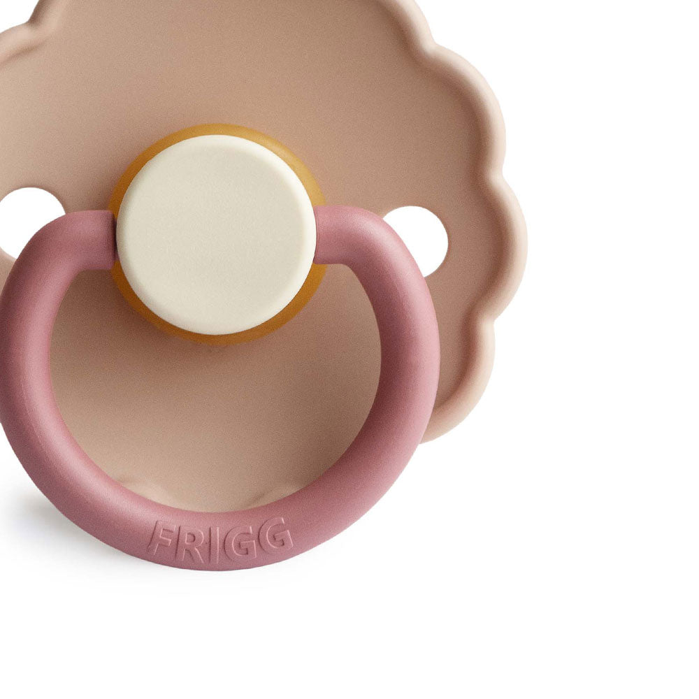 FRIGG Daisy Bloom Natural Rubber Latex Pacifier Peony - Personalisable Baby Products Sold and Personalised by JustBørn