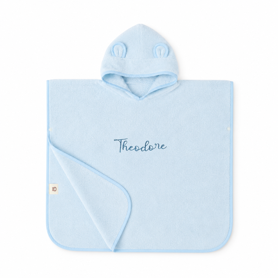 JBØRN Organic Cotton Towelling Hooded Poncho - Personalisable Baby Products Sold and Personalised by JustBørn