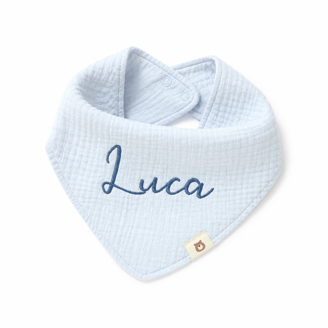 JBØRN Organic Cotton Muslin Baby Bib - Personalisable Baby Products Sold and Personalised by JustBørn