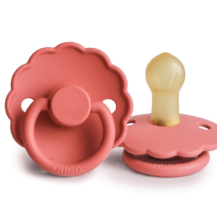 FRIGG Daisy Natural Rubber Latex Pacifier Poppy Size 1 (0-6 months) - Personalisable Baby Products Sold and Personalised by JustBørn