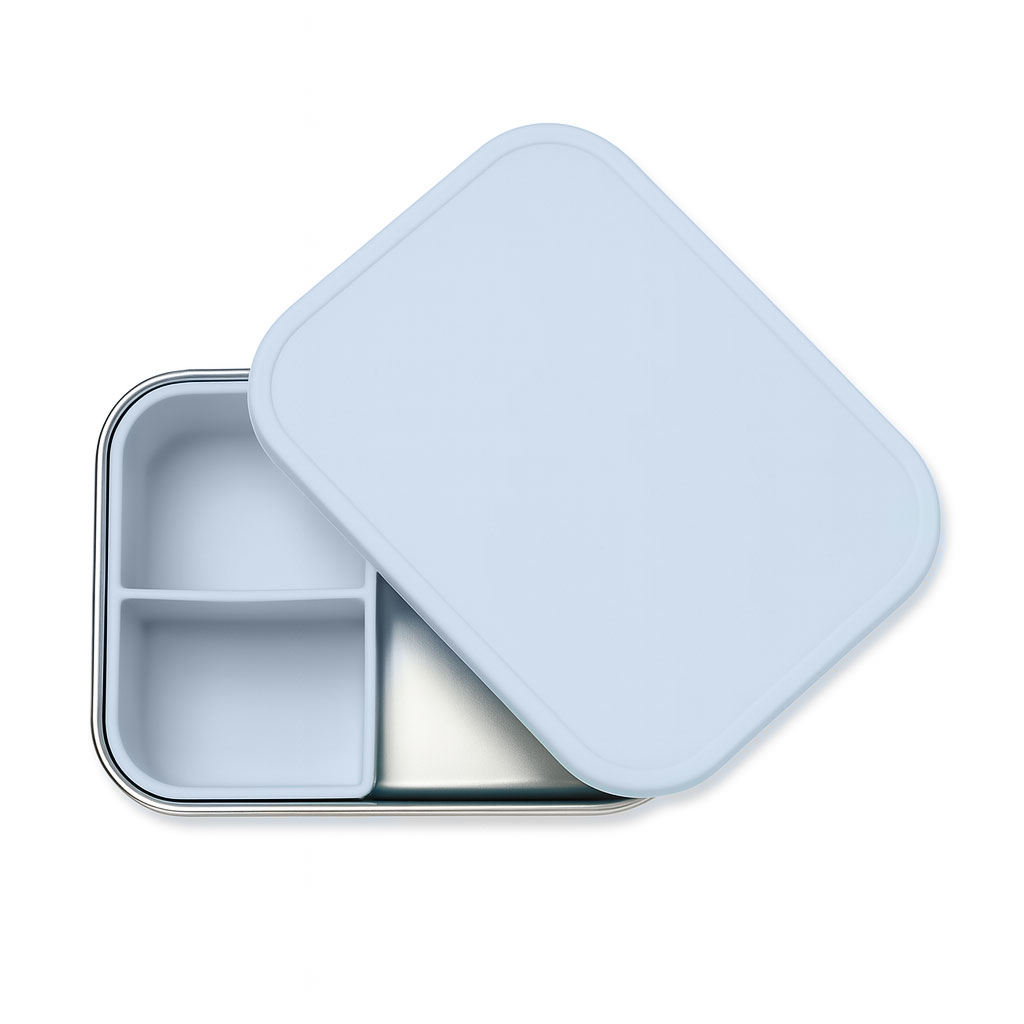 JBØRN Personalised Lunch Box Powder Blue Lunch Box - Personalisable Baby Products Sold and Personalised by JustBørn