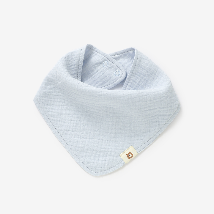 JBØRN Organic Cotton Muslin Baby Bib Powder Blue Muslin Bib - Personalisable Baby Products Sold and Personalised by JustBørn