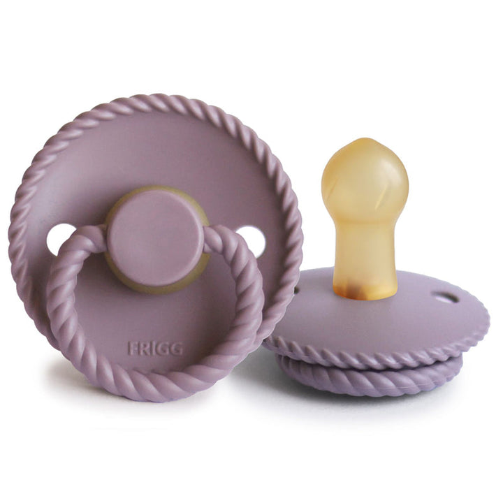 FRIGG Rope Natural Rubber Latex Pacifiers Twilight Mauve - Personalisable Baby Products Sold and Personalised by JustBørn