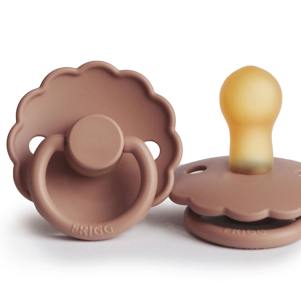 FRIGG Daisy Natural Rubber Latex Pacifier Rose Gold Size 1 (0-6 months) - Personalisable Baby Products Sold and Personalised by JustBørn