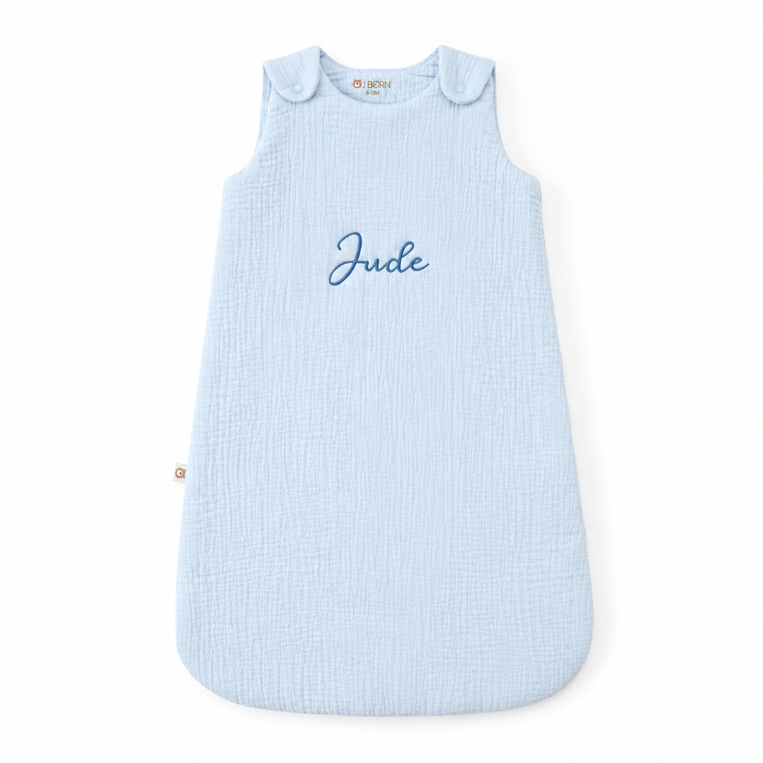 JBØRN Organic Cotton Muslin Sleep Bag | 0-6 Months - Personalisable Baby Products Sold and Personalised by JustBørn
