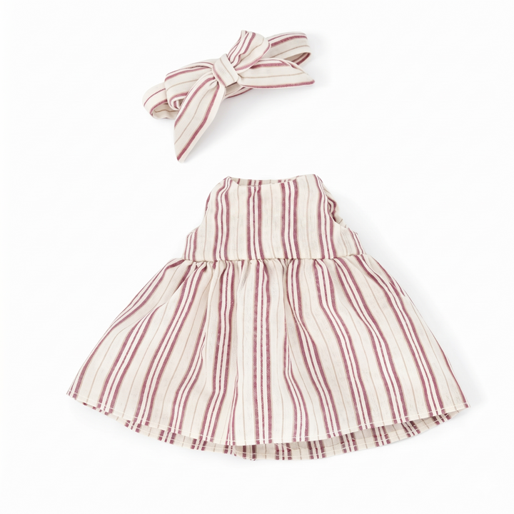 JBØRN Personalised Soft Toy Outfits Striped Dress - Personalisable Baby Products Sold and Personalised by JustBørn