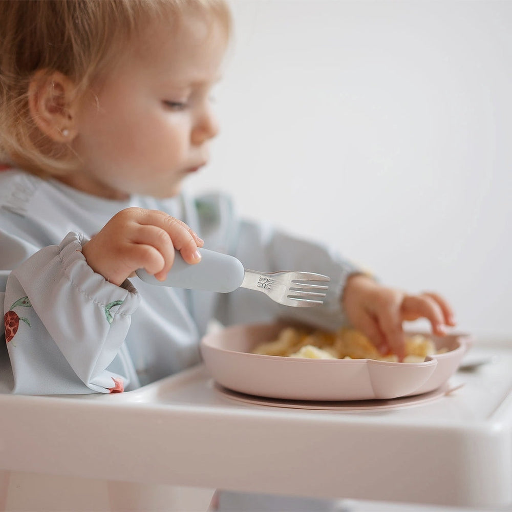 JBØRN 4-Piece Silicone Weaning Set | Suction Bowl with Lid, Plate & Cutlery - Personalisable Baby Products Sold and Personalised by JustBørn