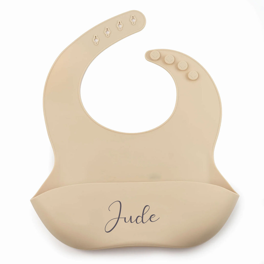 JBØRN Silicone Baby Feeding Bib | Weaning Essentials Cakes Ivory - Personalisable Baby Products Sold and Personalised by JustBørn