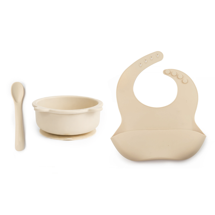 JBØRN Baby Weaning Basic Set Vanilla - Personalisable Baby Products Sold and Personalised by JustBørn