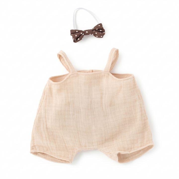 JBØRN Personalised Soft Toy Outfits Vanilla Dungarees - Personalisable Baby Products Sold and Personalised by JustBørn
