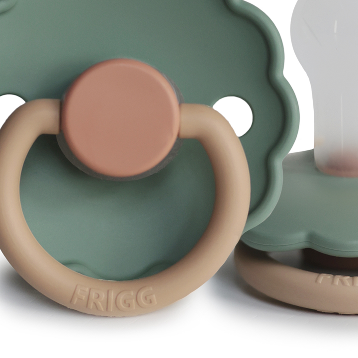 FRIGG Daisy Bloom Silicone Pacifier Willow - Personalisable Baby Products Sold and Personalised by JustBørn