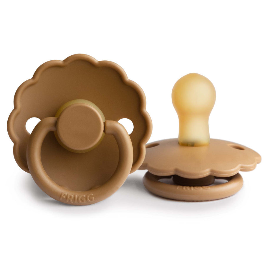 FRIGG Daisy Natural Rubber Latex Pacifier Cappuccino - Personalisable Baby Products Sold and Personalised by JustBørn