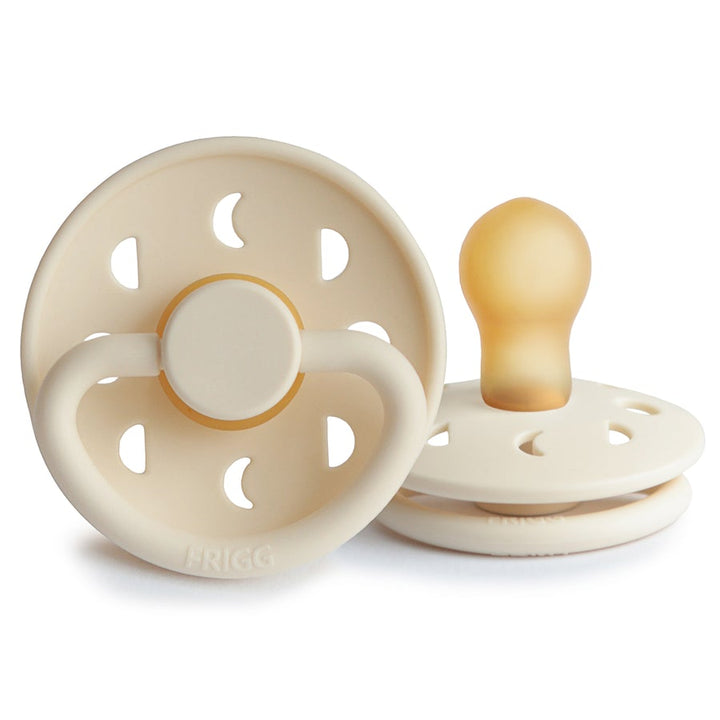 FRIGG Moon Natural Rubber Latex Pacifiers Cream - Personalisable Baby Products Sold and Personalised by JustBørn