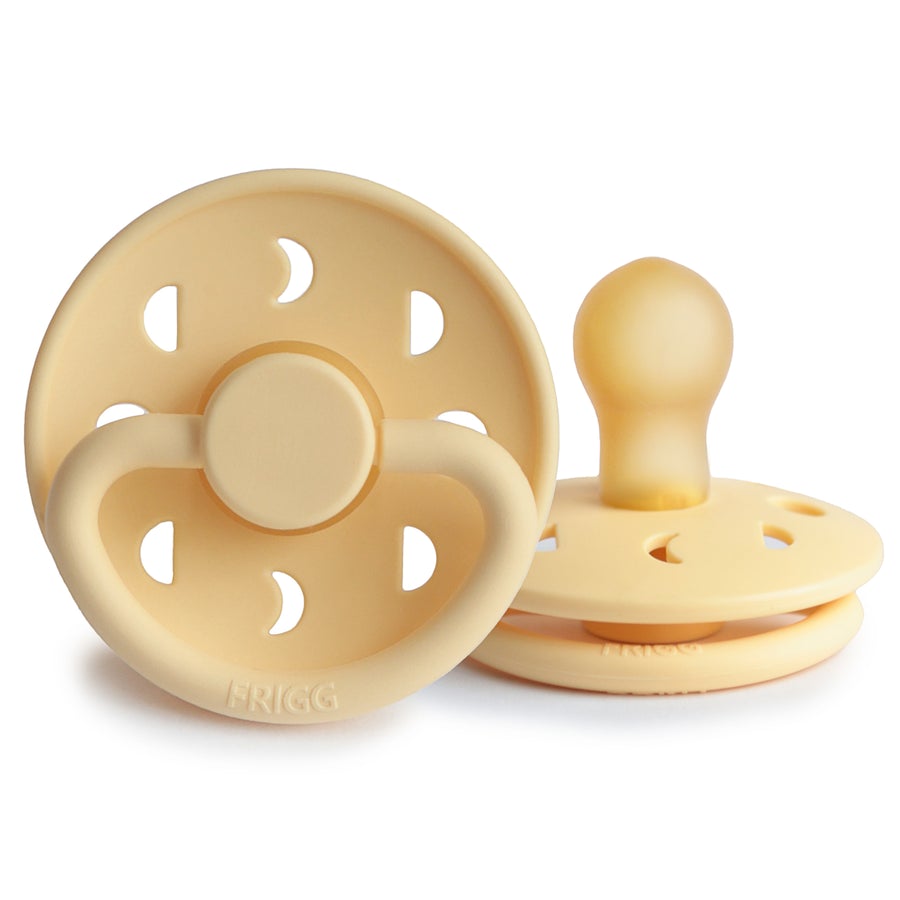 FRIGG Moon Natural Rubber Latex Pacifiers Pale Daffodil - Personalisable Baby Products Sold and Personalised by JustBørn