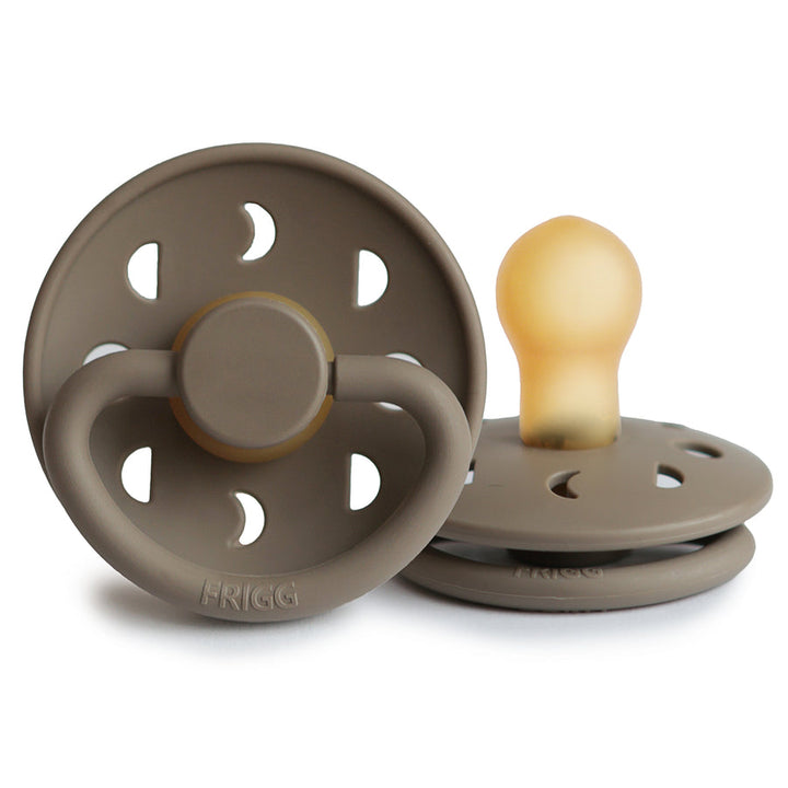 FRIGG Moon Natural Rubber Latex Pacifier Portobello - Personalisable Baby Products Sold and Personalised by JustBørn