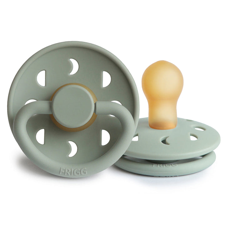FRIGG Moon Natural Rubber Latex Pacifiers Sage - Personalisable Baby Products Sold and Personalised by JustBørn