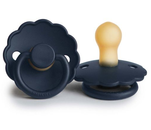 FRIGG Daisy Natural Rubber Latex Pacifier Dark Navy Size 1 (0-6 months) - Personalisable Baby Products Sold and Personalised by JustBørn