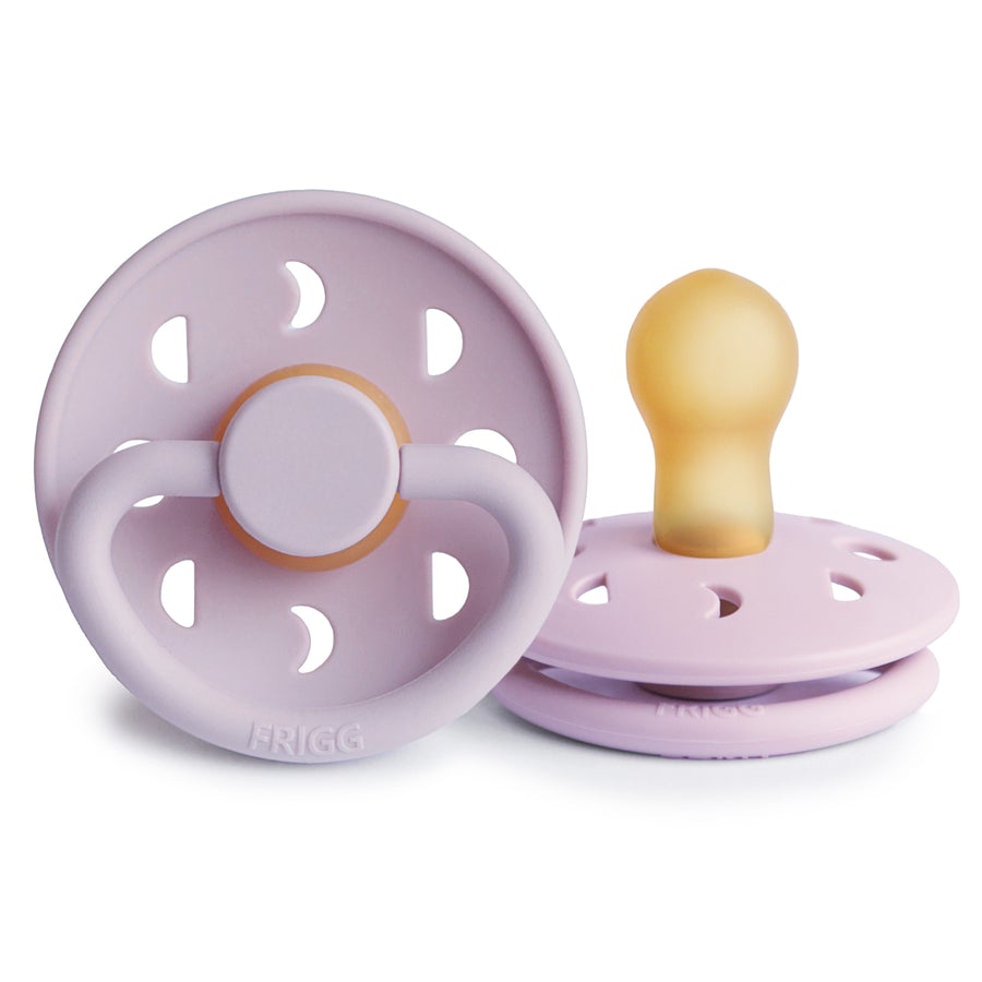 FRIGG Moon Natural Rubber Latex Pacifiers Soft Lilac - Personalisable Baby Products Sold and Personalised by JustBørn