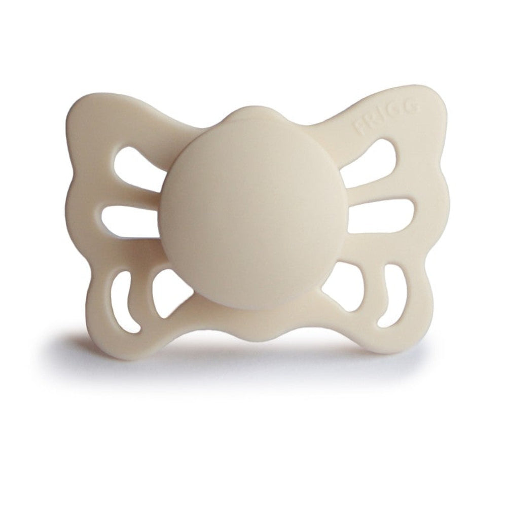 FRIGG Butterfly Anatomical Silicone Pacifiers Cream Size 1 (0-6 months) - Personalisable Baby Products Sold and Personalised by JustBørn