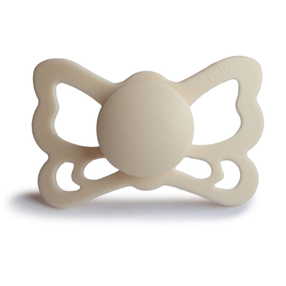 FRIGG Butterfly Anatomical Silicone Pacifiers Cream Size 2 (6-18 months) - Personalisable Baby Products Sold and Personalised by JustBørn