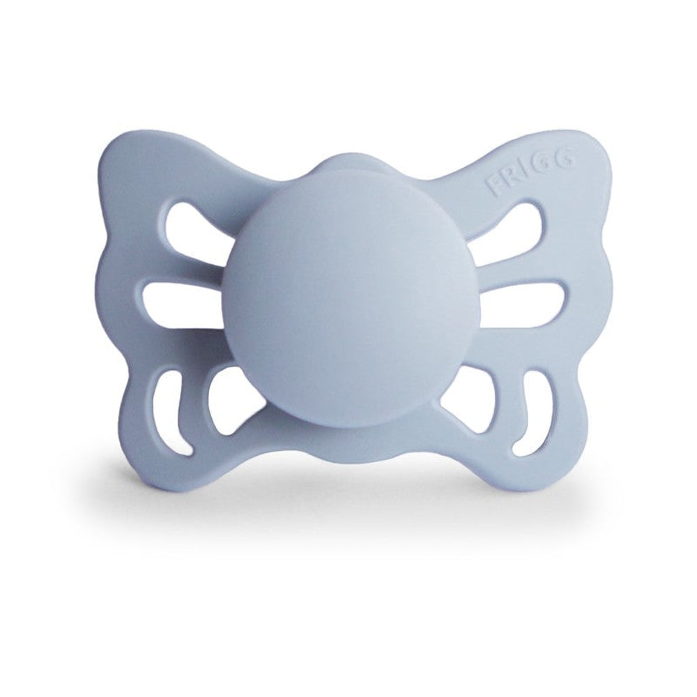 FRIGG Butterfly Anatomical Silicone Pacifiers Powder Blue Size 1 (0-6 months) - Personalisable Baby Products Sold and Personalised by JustBørn