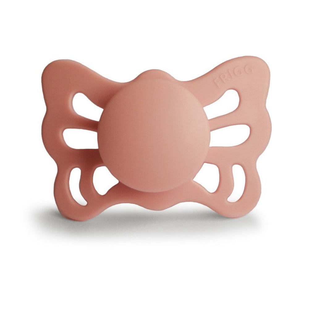 FRIGG Butterfly Anatomical Silicone Pacifiers Pretty Peach Size 1 (0-6 months) - Personalisable Baby Products Sold and Personalised by JustBørn