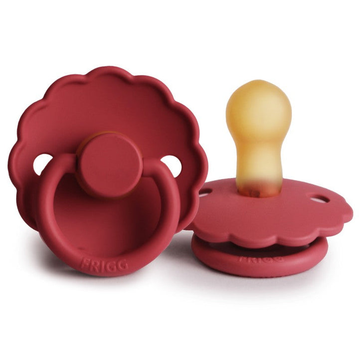 FRIGG Daisy Natural Rubber Latex Pacifier Scarlet - Personalisable Baby Products Sold and Personalised by JustBørn