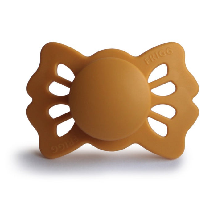 FRIGG Lucky Symmetrical Silicone Pacifiers Honey Gold Size 1 (0-6 months) - Personalisable Baby Products Sold and Personalised by JustBørn