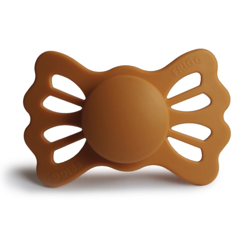 FRIGG Lucky Symmetrical Silicone Pacifiers Honey Gold Size 2 (6-18 months) - Personalisable Baby Products Sold and Personalised by JustBørn
