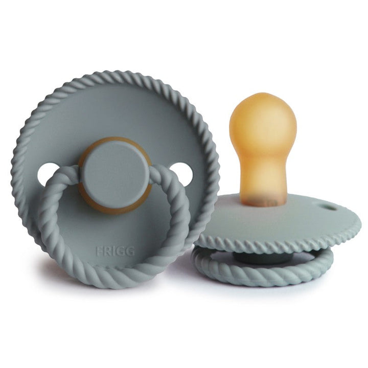 FRIGG Rope Natural Rubber Latex Pacifiers French Gray - Personalisable Baby Products Sold and Personalised by JustBørn