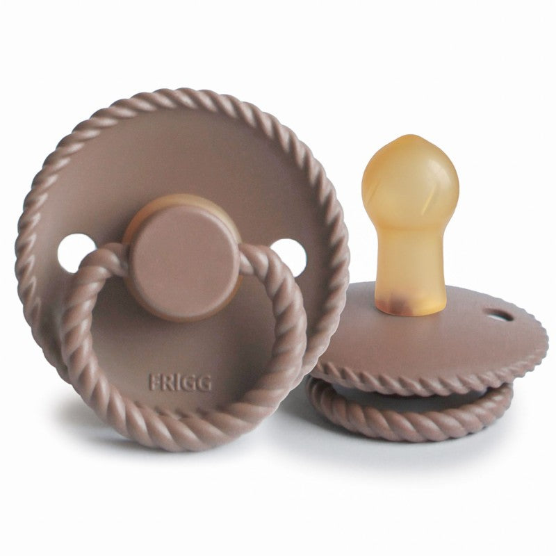 FRIGG Rope Natural Rubber Latex Pacifiers Sepia Size 1 (0-6 months) - Personalisable Baby Products Sold and Personalised by JustBørn