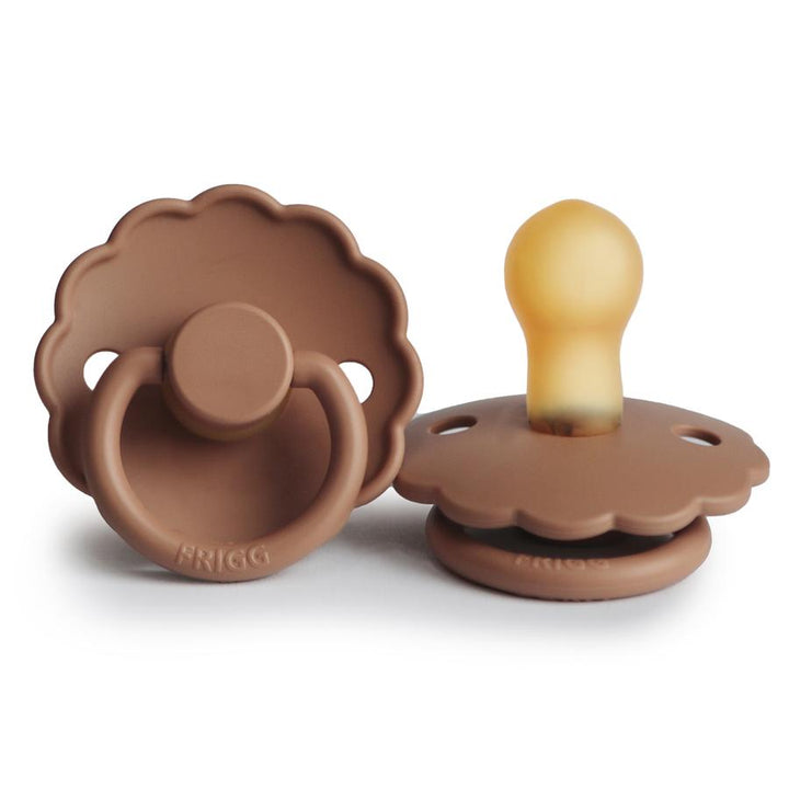 FRIGG Daisy Natural Rubber Latex Pacifier Peach Bronze Size 1 (0-6 months) - Personalisable Baby Products Sold and Personalised by JustBørn