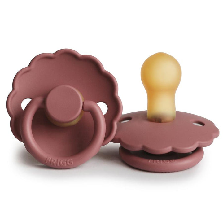FRIGG Daisy Natural Rubber Latex Pacifier Portobello Size 1 (0-6 months) - Personalisable Baby Products Sold and Personalised by JustBørn