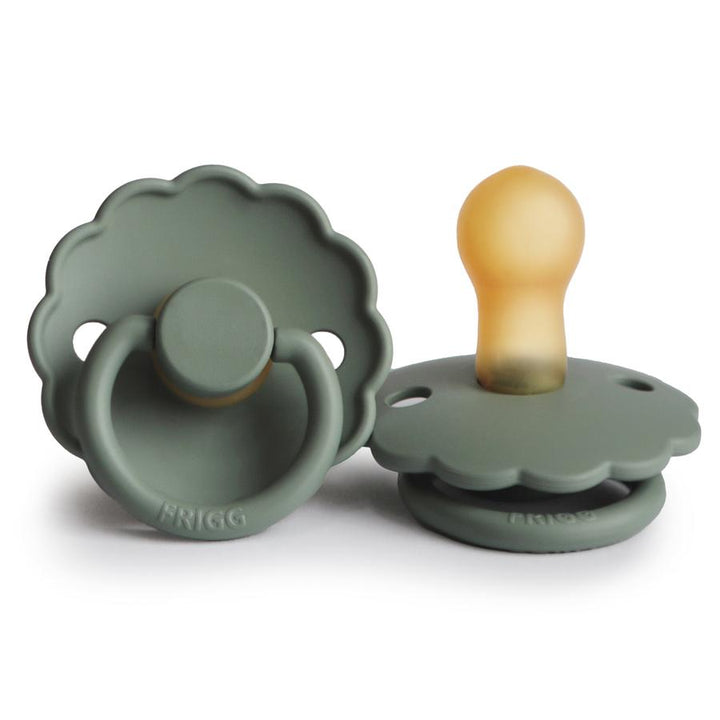 FRIGG Daisy Natural Rubber Latex Pacifier Lily Pad Size 2 (6-18 months) - Personalisable Baby Products Sold and Personalised by JustBørn