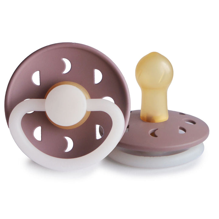 FRIGG Moon Natural Rubber Latex Pacifier Slate - Personalisable Baby Products Sold and Personalised by JustBørn